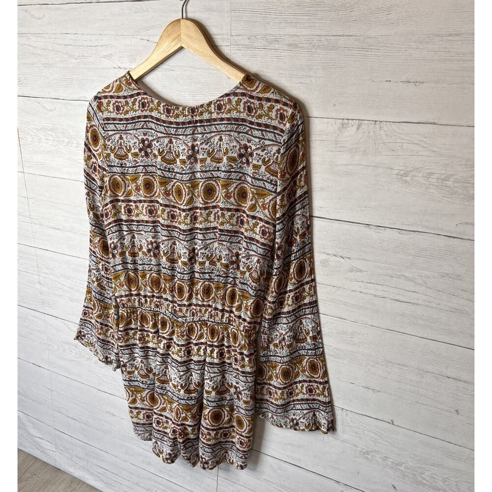 O'Neill Romper Womens Size Small Wrap Boho Floral Earth Tones Drawstring Hippy - Picture 6 of 16